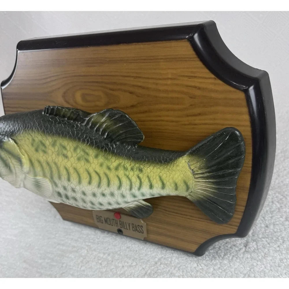 1999 Gemmy Big Mouth Billy Bass Singing Fish Musical Plaque Green Tested Works